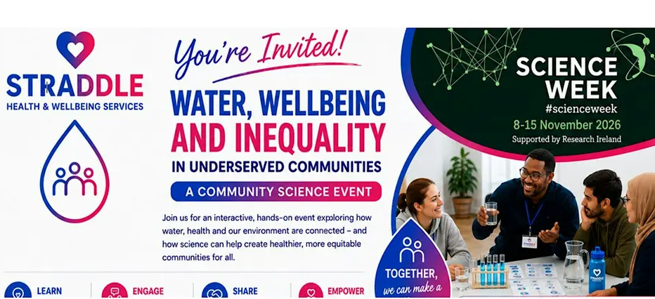 Official Water, Wellbeing and Inequality in Underserved Communities event artwork